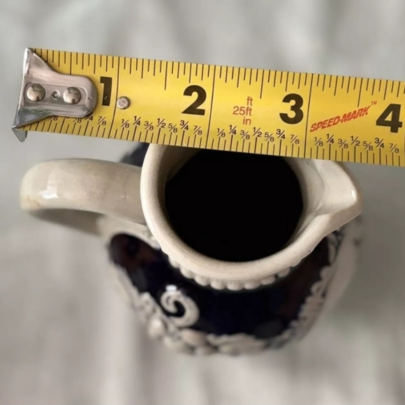 Vintage 1/4 Pitcher By Rothenburg #3458 Blue And White Stoneware - Picture 6 of 8